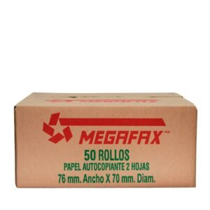 Rollo para terminal punto de venta autocopiante 2 hojas 50 pzas. 76mm de ancho x 70mm de diámetro