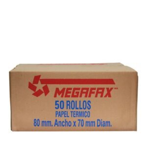 Rollo para terminal punto de venta térmico 50 pzas. 80mm de ancho x 70mm de diámetro