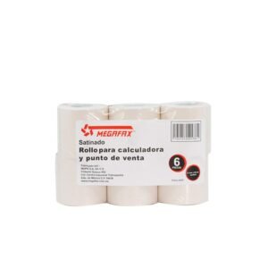 Rollo para calculadora y punto de venta bond 6 pzas. 57mm de ancho x 60mm de diámetro