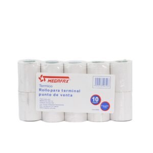 Rollo para terminal punto de venta térmico 10 pzas. 57mm de ancho x 45mm de diámetro