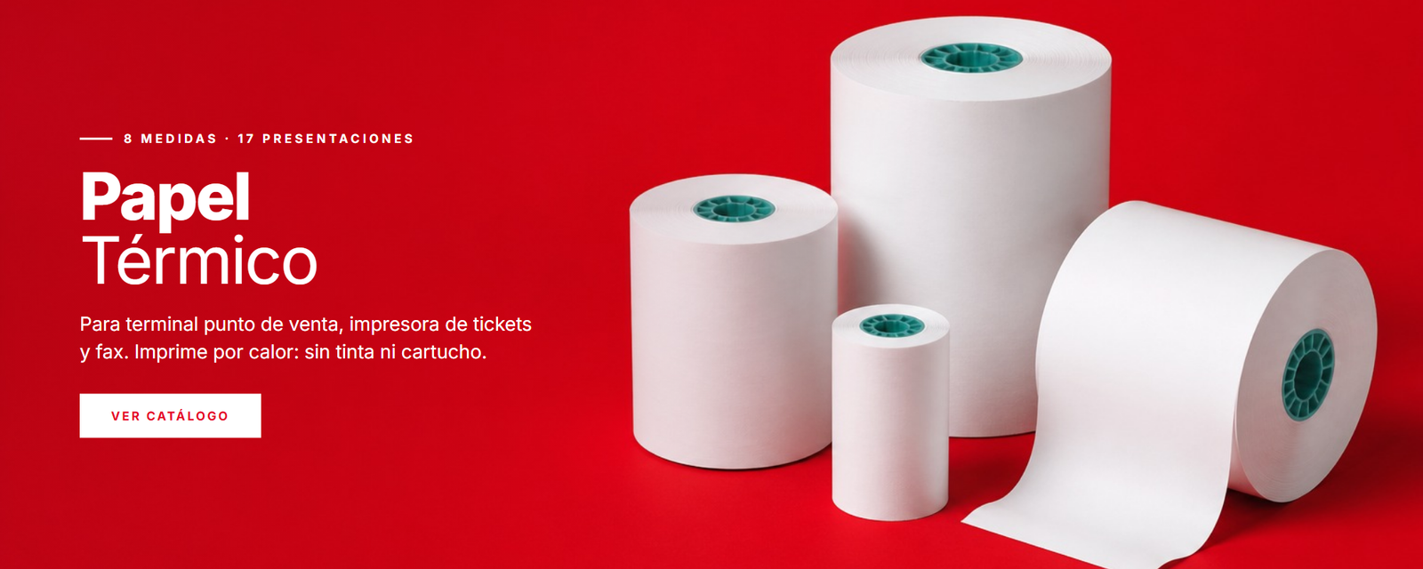 Rollos de papel térmico Megafax para punto de venta, tickets y fax